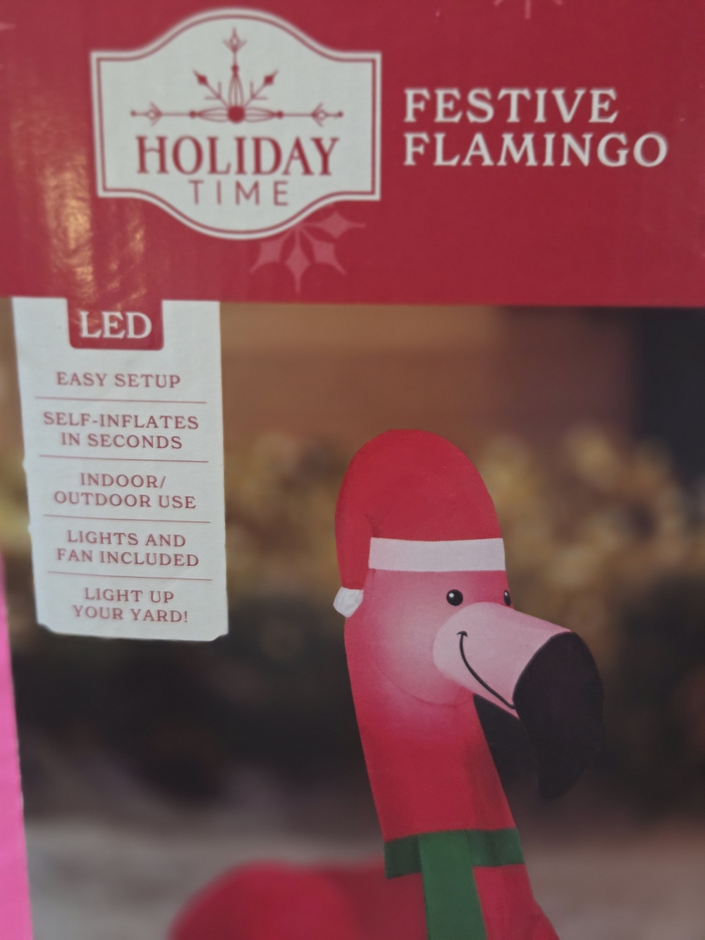 Holiday Time Festive Flamingo LED Inflatable - Pink - Picture 12 of 16